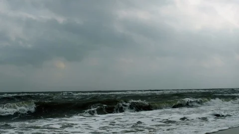 Cloudy Weather With Raging Ocean Video stock 107984700