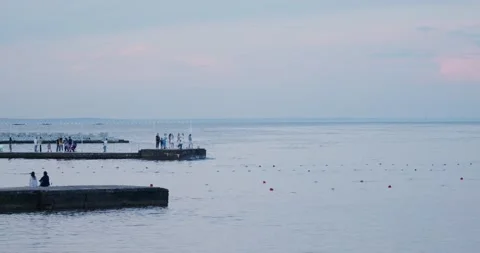 Cloudy Weather on the Sea Berth. Stock Footage 155657279