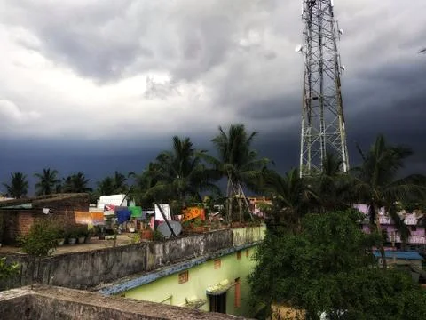 Cloudy weather view from rooftop Stock Photos