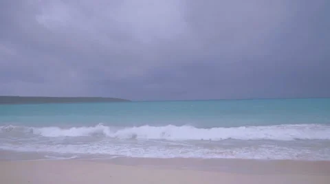 Cloudy windy turqoise blue beach water - Miyako Stock Footage 53516253