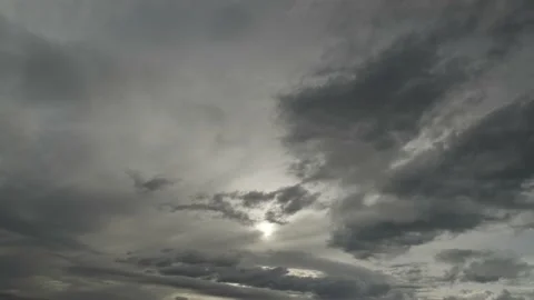 Cloudy windy weather, clouds fly on the sky, the sun shines. Stock Footage 143292773