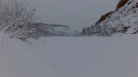 Cloudy winter day Stock Footage 105731006