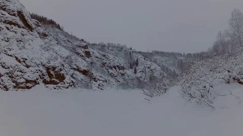 Cloudy winter day Stock Footage 105731189