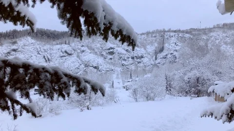 Cloudy winter day Stock Footage 105733972