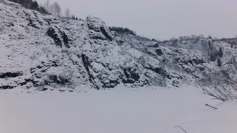 Cloudy winter day Stock Footage 105734311