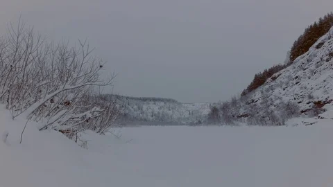 Cloudy winter day Stock Footage 105734432