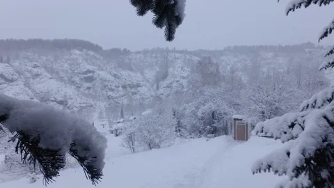 Cloudy winter day Stock Footage 105735036