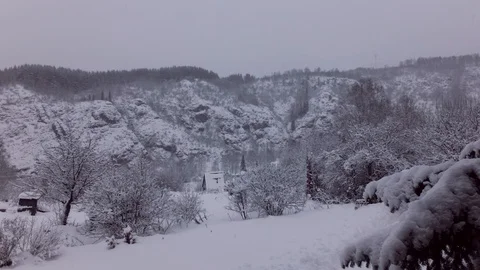 Cloudy winter day Stock Footage 105735645