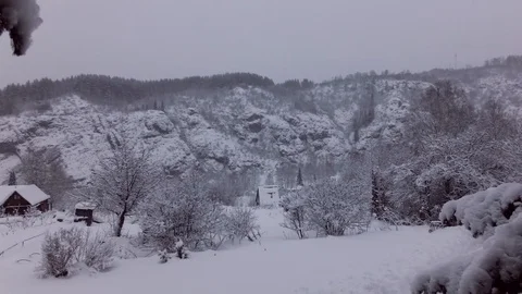 Cloudy winter day Stock Footage 105735698