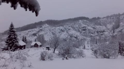 Cloudy winter day Stock Footage 105735735