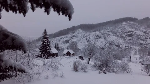 Cloudy winter day Stock Footage 105735753