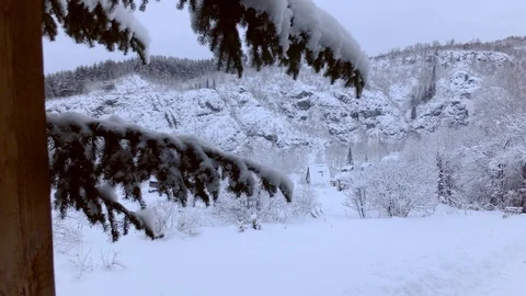 Cloudy winter day Stock Footage 105736094