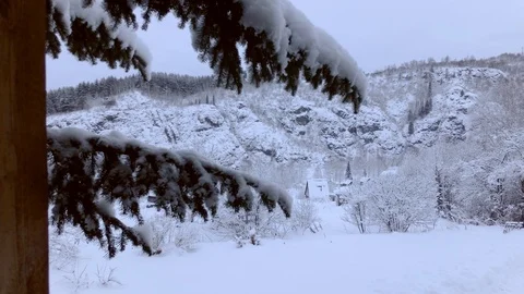 Cloudy winter day Stock Footage 105736096