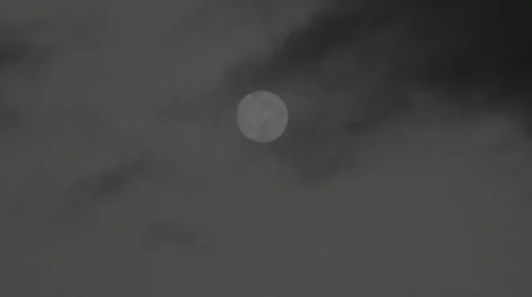 CloudyMoon BlkWht Timelapse 00027D Stock Footage 565101