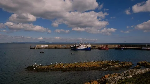 Cloughhead harbor Stock-Footage 112561064