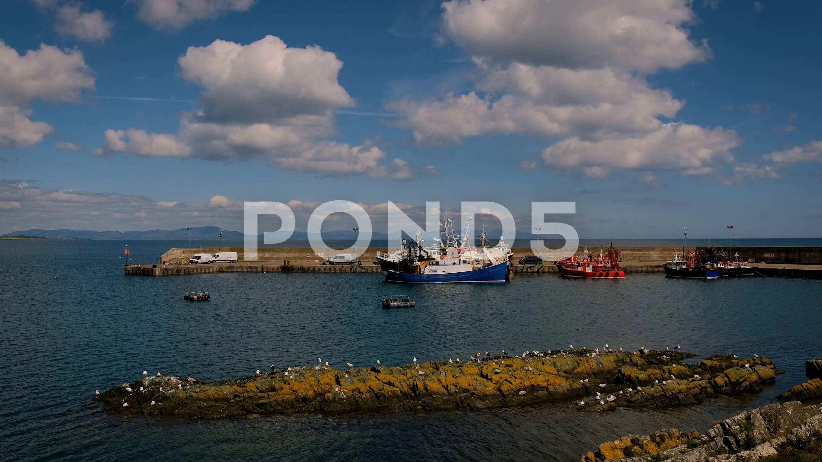 Cloughhead harbor | Stock Video | Pond5