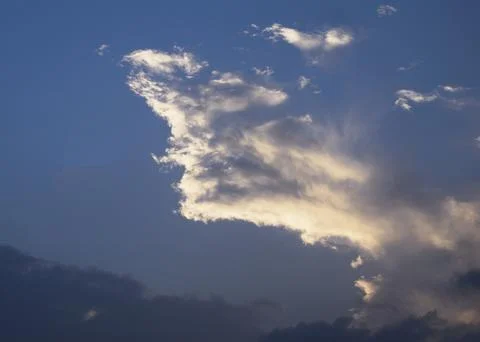 Clouldy sky with sun sets light nature background Stock Photos