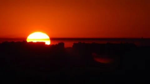 Clous up city sunset timelapse Stock Footage 96540833
