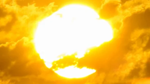 Clous up sunset timelapse Stock Footage 96540812