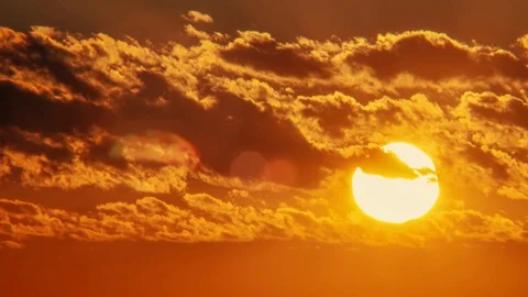 Clous up sunset timelapse Stock Footage 96540854