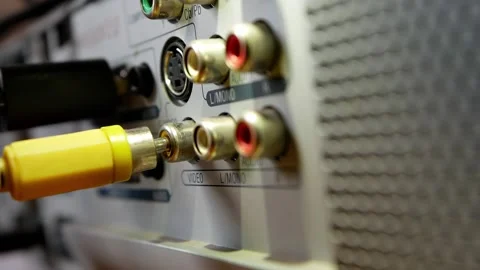 Clouse up back of a video projector or other multimedia device Stock Footage 202645043