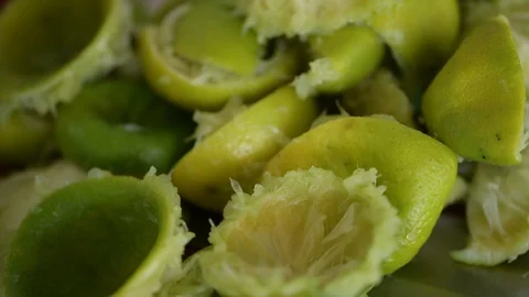 Clouse up squeeze limes Stock Footage 93446242