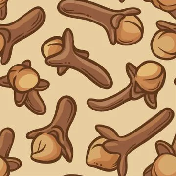 Clove seeds vector pattern Stock Illustration