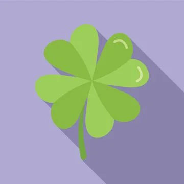 Clover art icon flat vector. Irish leaf Illustrazione stock