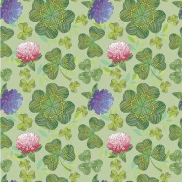 Clover background. Seamless pattern. Illustrazione stock