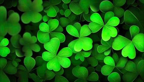 Clover background for St. Patricks Day. Ai render. Stock Illustration