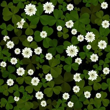 Clover on black background Stock Illustration