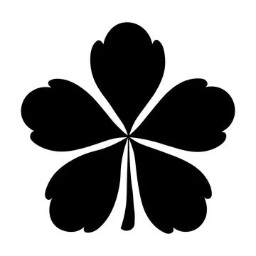 Clover black vector icon on white background Stock Illustration