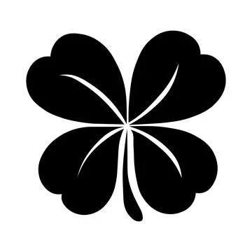Clover black vector icon on white background Stock Illustration