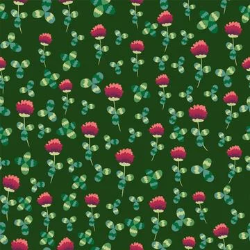 Clover blooming pink seamless pattern. St. Patrick's Day seamless pattern Illustrazione stock