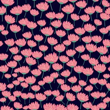 Clover blooming pink seamless pattern. St. Patrick's Day seamless pattern Stock Illustration