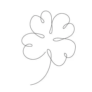 Clover celtic lucky symbol continuous line art traditional decorative leaf Illustrazione stock