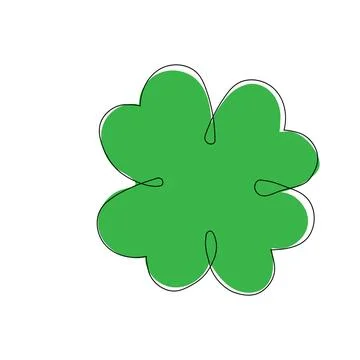 Clover celtic lucky symbol continuous line art traditional decorative leaf Stock Illustration
