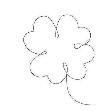 Clover celtic lucky symbol continuous line art traditional decorative leaf Illustrazione stock