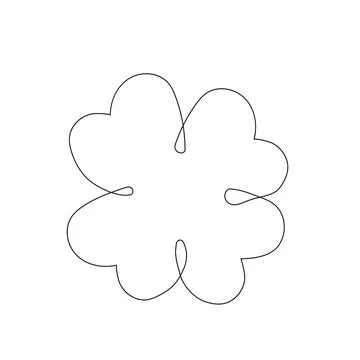 Clover celtic lucky symbol continuous line art traditional decorative leaf Stock Illustration