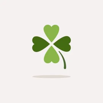 Clover. Color icon with shadow. Spring vector illustration Stock Illustration