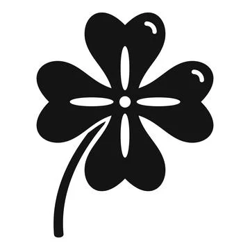 Clover contour icon simple vector. Four leaf Stock Illustration