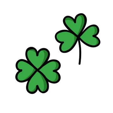 Clover doodle icon, vector color line illustration Stock Illustration