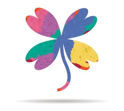 Clover drawn painted icon vector イラスト素材