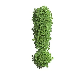 Clover exclamation point - 3d spring symbol - Suitable for Nature, ecology or Stock Illustration