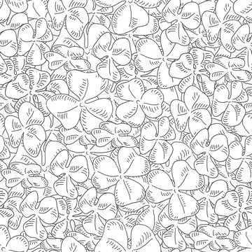 Clover field seamless pattern. Green leaf clover seamless vector background Stock Illustration