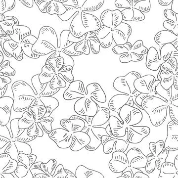 Clover field seamless pattern. Ireland theme vector background 库存插图