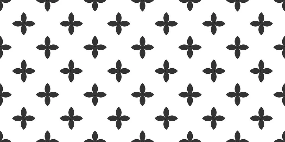 Clover Fleur-De-Lis Seamless Vector Pattern Stock Illustration