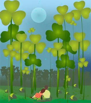 Clover forest, Stock Illustration