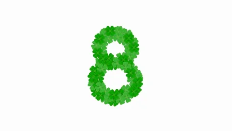 Clover four leaf pattern Alphabet set letter number countdown nine to zero Stock Footage 105200721