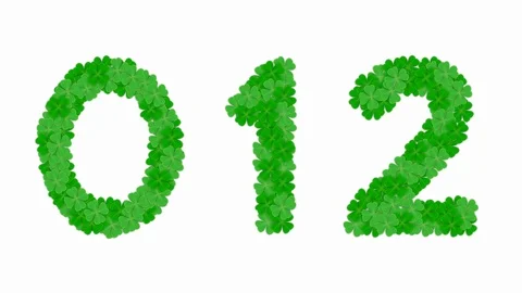 Clover four leaf pattern Alphabet set letter number zero to nine Stock Footage 105201168